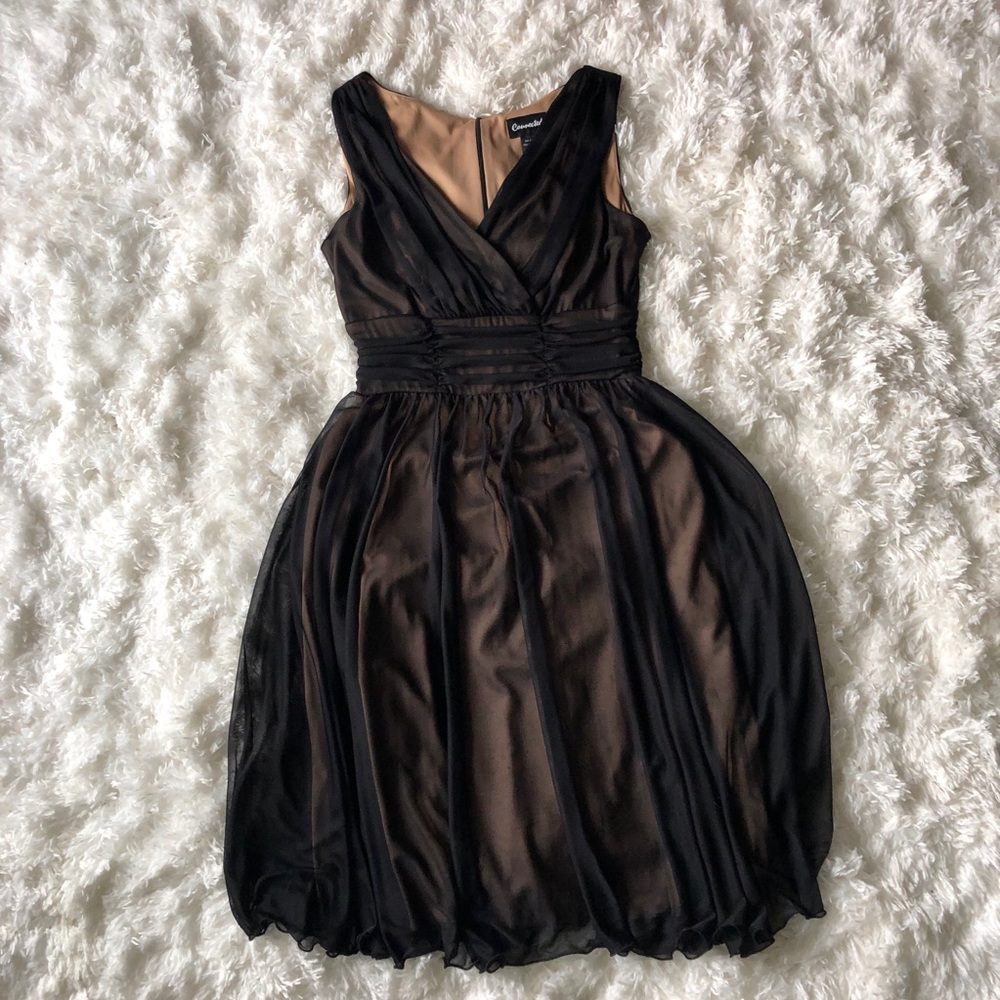 Connected Black Tulle Dress